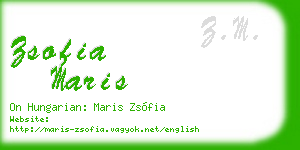 zsofia maris business card